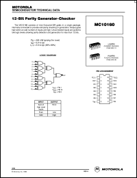 MC10160P datasheet: 12-bit parity generator-checker MC10160P