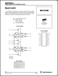 MC10168P datasheet: Quad latch MC10168P