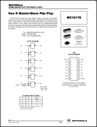 MC10176L datasheet: Hex D master/slave flip-flop MC10176L