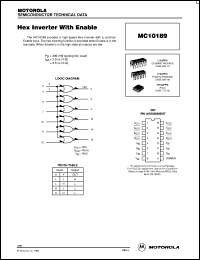 MC10189L datasheet: Hex inverter with enable MC10189L