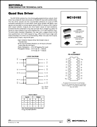 MC10192L datasheet: Quad bus driver MC10192L