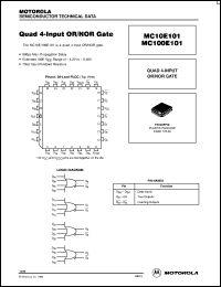 MC100E101 datasheet: Quad 4-input OR/NOR gate MC100E101