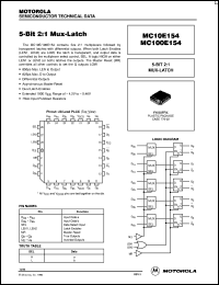 MC100E154FN datasheet: 5-bit 2:1 mux-latch MC100E154FN