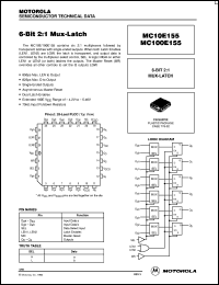MC100E155FN datasheet: 6-bit 2:1 mux-latch MC100E155FN