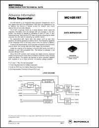 MC10E197FN datasheet: Data separator MC10E197FN