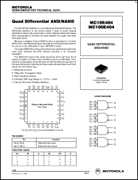 MC10E404FN datasheet: Quad differential AND/NAND MC10E404FN