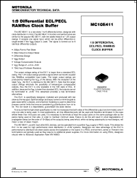 MC10E411FN datasheet: 1:9 differential ECL/PECL RAM bus clock buffer MC10E411FN