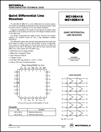 MC100E416FN datasheet: Quint differential line receiver MC100E416FN