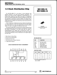 MC100EL15D datasheet: 1:4 clock distribution chip MC100EL15D