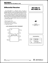 MC10EL16D datasheet: Differential receiver MC10EL16D