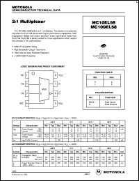 MC100EL58D datasheet: 2:1 multiplexer MC100EL58D