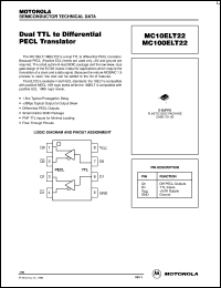 MC10ELT22D datasheet: Dual TTL to differential PECL translator MC10ELT22D