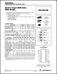 MC10H100P datasheet: Quad 2-input NOR gate with strobe MC10H100P