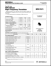 BFS17LT1 datasheet: NPN silicon high-frequency transistor BFS17LT1