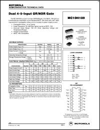 MC10H109P datasheet: Dual 4-5-input OR/NOR gate MC10H109P