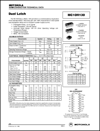 MC10H130FN datasheet: Dual latch MC10H130FN