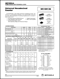 MC10H136P datasheet: Universal hexadecimal counter MC10H136P