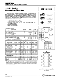 MC10H160P datasheet: 12-bit parity generator-checker MC10H160P