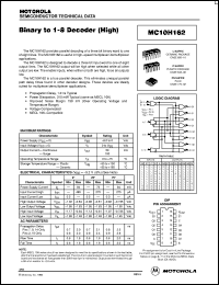 MC10H162FN datasheet: Binary to 1-8 decoder (high) MC10H162FN