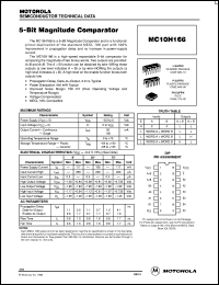 MC10H166P datasheet: 5-bit magnitude comparator MC10H166P