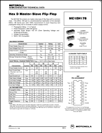 MC10H176P datasheet: Hex D master-slave flip-flop MC10H176P