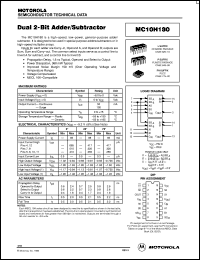 MC10H180L datasheet: Dual 2-bit adder/subtractor MC10H180L