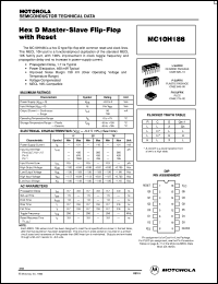 MC10H186P datasheet: Hex D master-slave flip-flop with reset MC10H186P