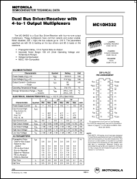 MC10H332FN datasheet: Quad bus driver/receiver with 4-to-1 output multiplexer MC10H332FN