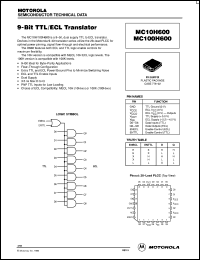 MC100H600FN datasheet: 9-bit TTL/ECL translator MC100H600FN