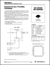 MC10H606FN datasheet: Registered hex TTL/PECL translator MC10H606FN