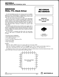 MC100H640FN datasheet: 68030/040 PECL/TTL clock driver MC100H640FN