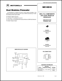 MC12019D datasheet: Dual modulus prescaler MC12019D