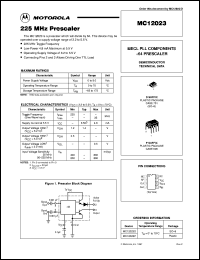 MC12023P datasheet: 225 MHz prescaler MC12023P
