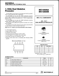 MC12026BP datasheet: 1.1 GHz dual modulus prescaler MC12026BP