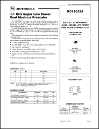 MC12052AD datasheet: 1.1 GHz super low power dual modulus prescaler MC12052AD