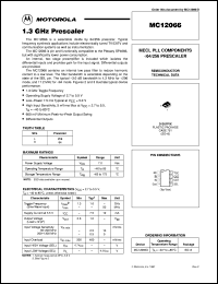 MC12066D datasheet: 1.3 GHz prescaler MC12066D