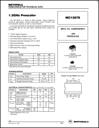 MC12078P datasheet: 1.3 GHz prescaler MC12078P