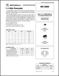 MC12080P datasheet: 1.1 GHz prescaler MC12080P