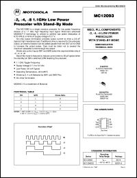 MC12093D datasheet: 2,4,8.1 GHz low power prescaler with stand-by mode MC12093D