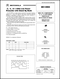 MC12093SD datasheet: 2,4,8.1 GHz low power prescaler with stand-by mode MC12093SD