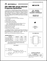 MC12179D datasheet: 500-2800 MHz single channel frequency synthesizer MC12179D