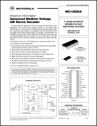 MC13022AP datasheet: Advanced medium voltage AM stereo decoder MC13022AP