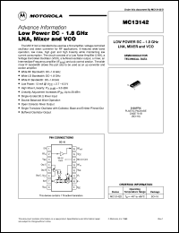 MC13142D datasheet: Low power DC - 1.8 GHz LNA,mixer and VCO MC13142D