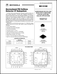 MC13150FTA datasheet: Narrowband FM coilless detector IF subsystem MC13150FTA