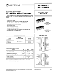 MC13280AYP datasheet: 80/100 MHz video processor MC13280AYP