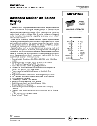 MC141543P datasheet: Enhanced monitor on-screen display MC141543P