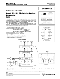 MC144112D datasheet: Quad six-bit digital-to-analog converter MC144112D