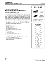 MC145407DW datasheet: 5 volt only driver/receiver MC145407DW