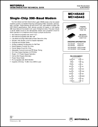 MC145443DW datasheet: Single-chip 300-baud modem MC145443DW