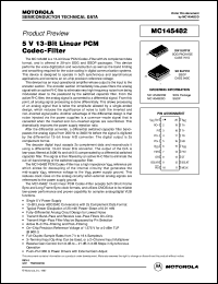 MC145482SD datasheet: 5V 13-bit linear PCM codec-filter MC145482SD